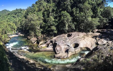 Section of the river at the Josephine Falls near Cairns in the northeast of Australiaの写真素材