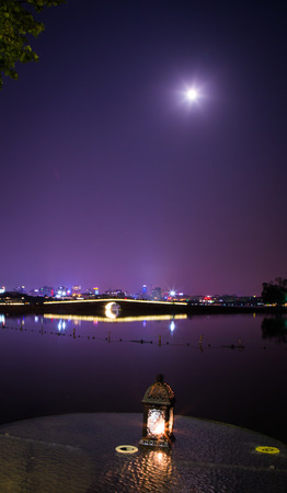 Night view in West Lakeの写真素材