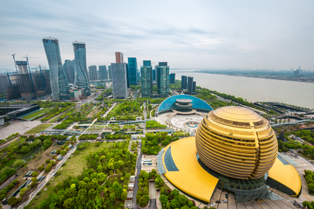 Skyline of Hangzhouの写真素材