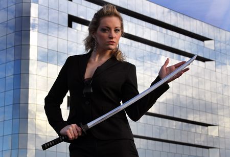 Samurai business womanの写真素材