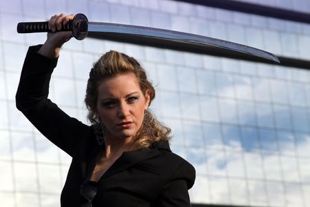 Samurai business womanの写真素材