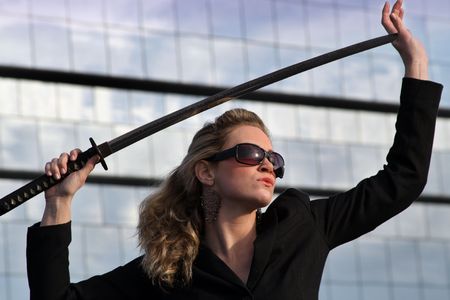 Samurai business womanの写真素材