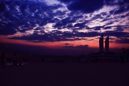 Shimao Strait building during sunset