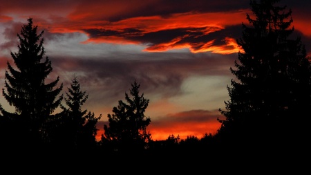 burning skyの写真素材