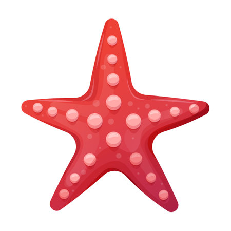 Colorful tropical marine starfish.Summer concept in cartoon style. Vector illustration isolated on white background.のイラスト素材