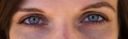 blue eyes of a young girl. Banner