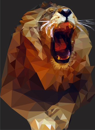 lion polygon artのイラスト素材