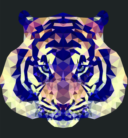 tiger polygon art tone backgroundのイラスト素材
