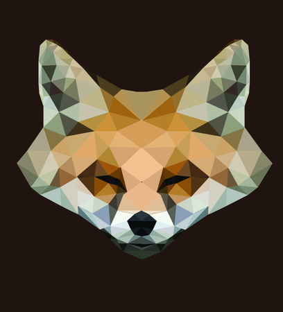 fox polygon art tone backgroundのイラスト素材