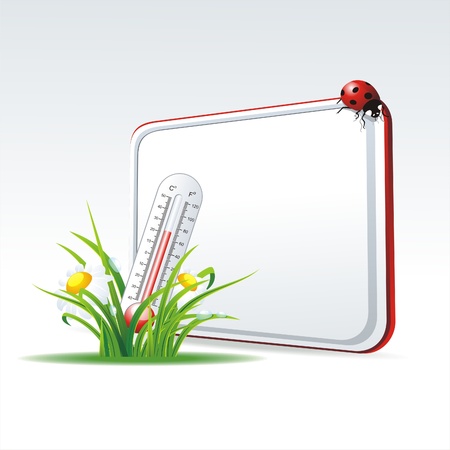  Summer natural banner with thermometerのイラスト素材