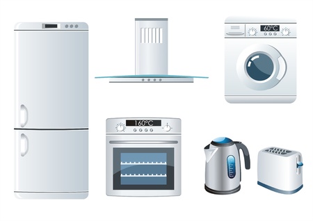 	 Vector set of home appliances iconsのイラスト素材