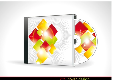 CD Cover Design with 3D Presentation Templateのイラスト素材