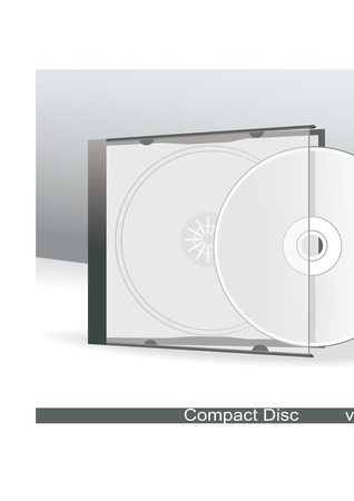 CD plastick box with 3D Presentation Templateのイラスト素材