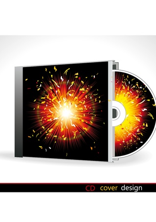 CD Cover Design with 3D Presentation Templateのイラスト素材