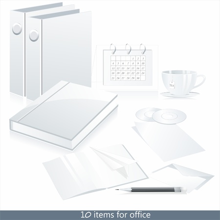 Set of white paper - packaging and stationery elements. のイラスト素材