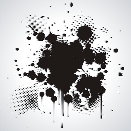 	 Black blot isolated on white のイラスト素材