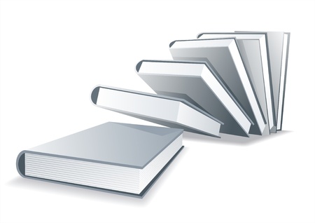 	 Books isolated on glossy whiteのイラスト素材