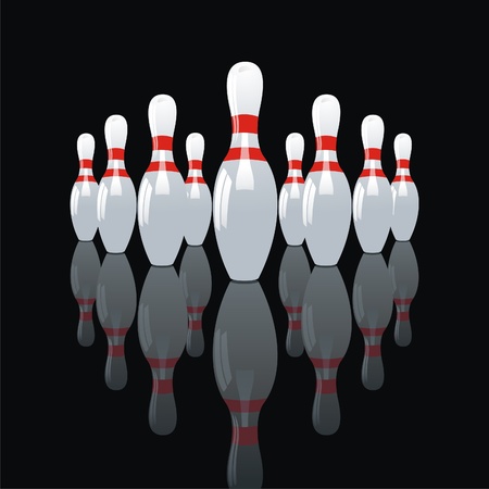  Bowling symbol isolated on white for sports design のイラスト素材