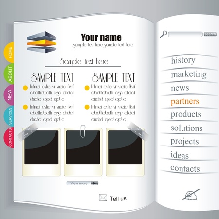  Website Design Template のイラスト素材