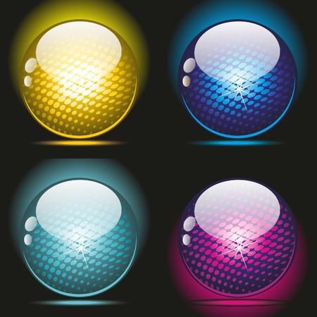 3d glass balls with lightのイラスト素材