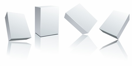 Set blank white boxes isolated on white のイラスト素材