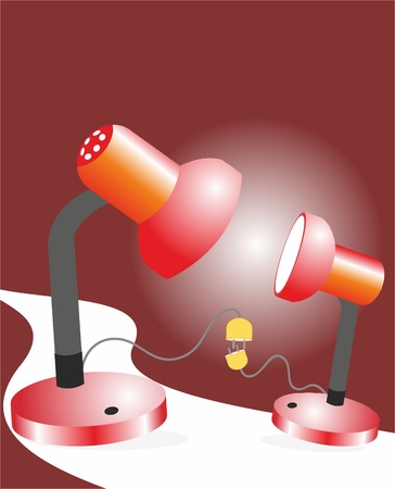 Three lamps as mother and the child. Warm family relations.のイラスト素材
