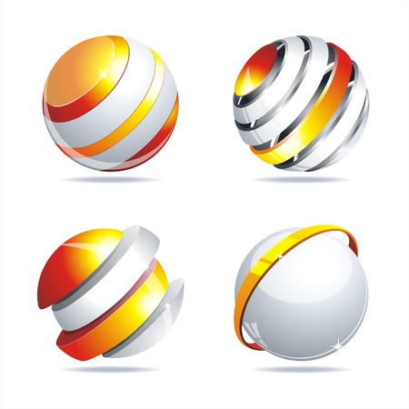 Glossy colorful abstract glass balls. EPS10 file. のイラスト素材