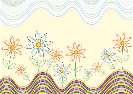 Stylish floral background .Childrenのイラスト素材