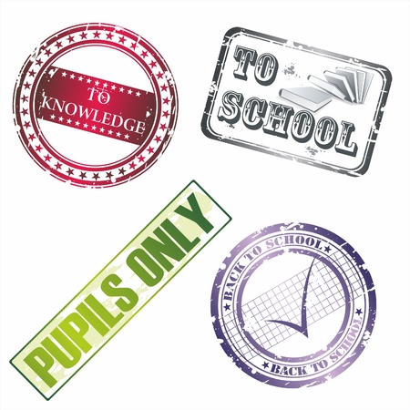 Back to school setstamps のイラスト素材