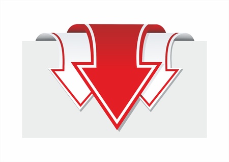 white banner with white and red arrowsのイラスト素材