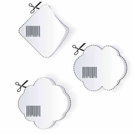 White paper realistic stickers with a place for the textのイラスト素材