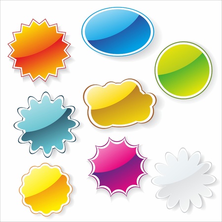 Multi-colored realistic stickers with a place for the textのイラスト素材