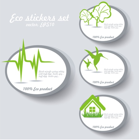 Eco sticker collectionのイラスト素材
