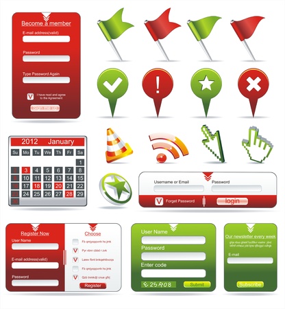 Set of web forms のイラスト素材
