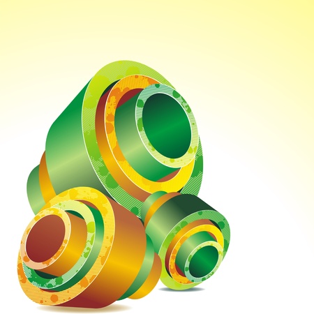 Colorful abstract 3D shape on light background のイラスト素材