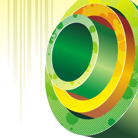 Colorful abstract 3D shape on light background のイラスト素材