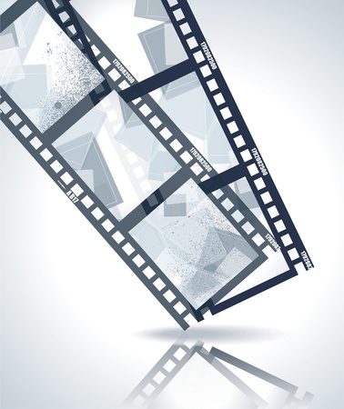 Old negative film strip with abstract imagesのイラスト素材