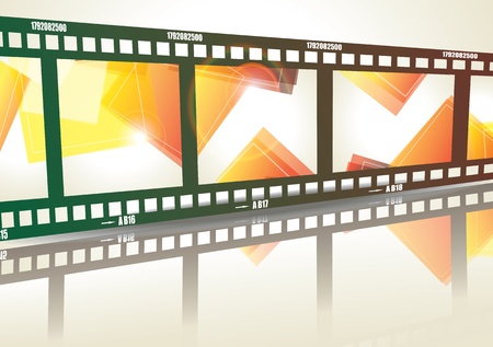 Old negative film strip with abstract imagesのイラスト素材