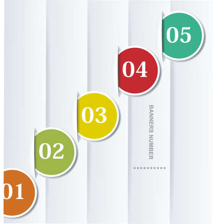 Design template numbered banners  のイラスト素材