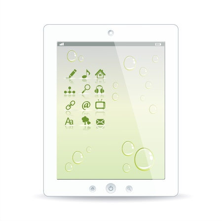 White tablet pc on white backgroundのイラスト素材
