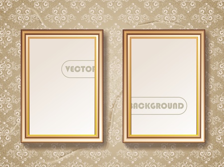 Vintage gold picture frameのイラスト素材