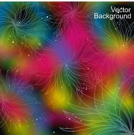 illustration with wild flowers silhouettesのイラスト素材