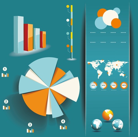 Set of Infographic Elements. World Map and Information Graphics Set of Infographic Elements. World Map and Information Graphics