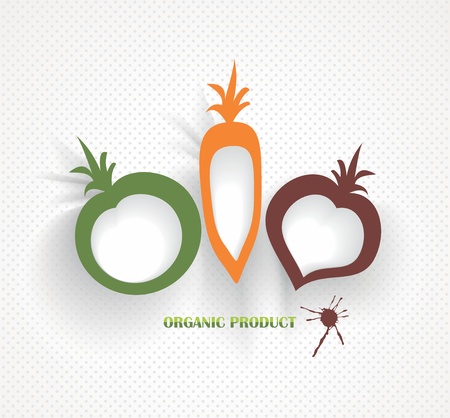 organic and farm fresh food badge and labelのイラスト素材
