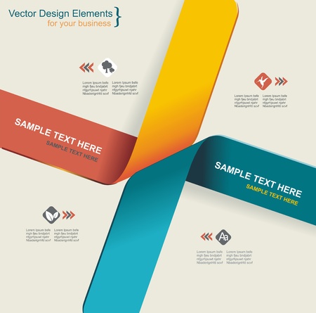 Modern origami style options banner  Vector illustration のイラスト素材