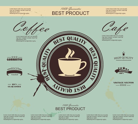 Retro Vintage Coffee Background with Typography のイラスト素材