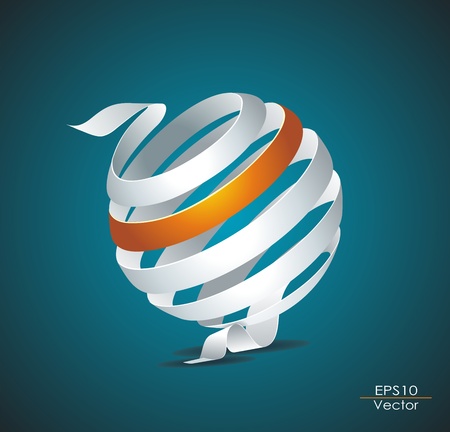 Abstract sphere made from colorful stripes のイラスト素材