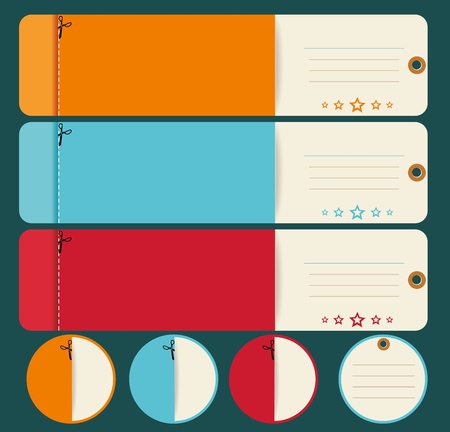 Vintage Labels template set. Sale, discount theme. Retro logo template design.のイラスト素材