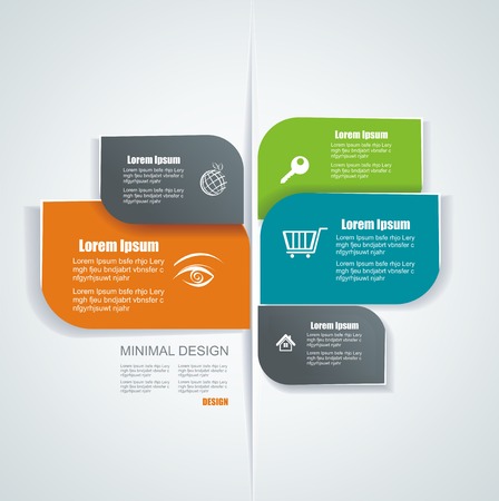 Vector template for interface or infographic ready to place for your content のイラスト素材