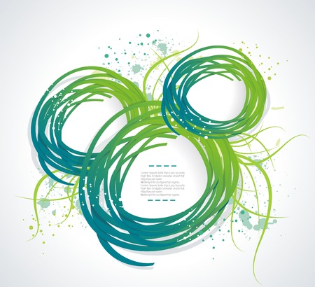 Abstract bubble from a ribbon with green grass, vector illustration.のイラスト素材